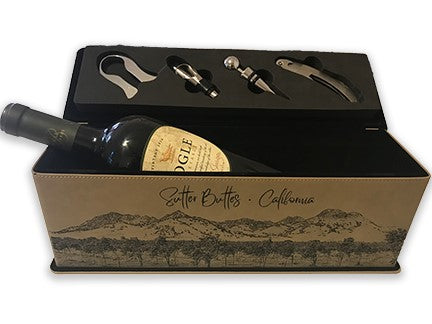 Leather-like Wine Box with Tools